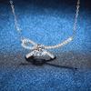 Moissanite Bow Necklace Clavicle Chain D Color 1ct Womens Fashion Jewelry