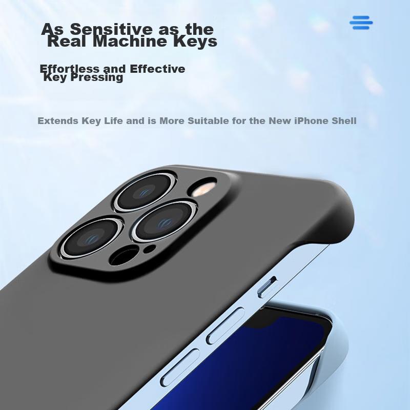 POZZO Ultra-Thin Borderless Semi-Enclosed Hard Case for IPhone 13 Pro, Matte Anti-Drop Protective Cover, Black