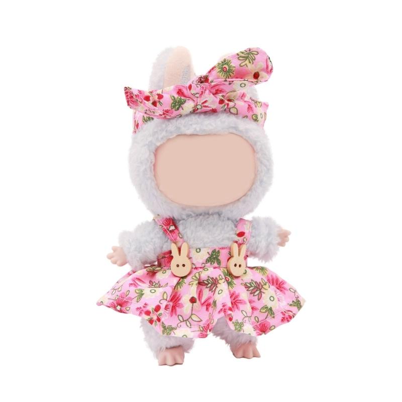 Fashionable Doll Clothes for 17cm Figure Dolls with Bowknot Hairband and Skirt Suitable for Adult Kids Doll Display