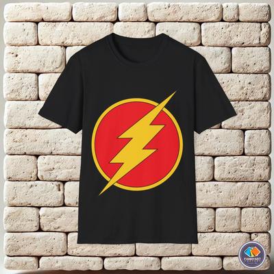 La Maglietta Unisex Supereroe DC Comics Flash Segno Velocità Fulmine