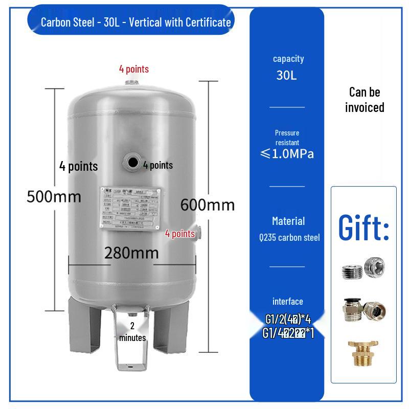 Compact Air Tanks 2L-60L - Ideal for Compressors and Vacuum Systems