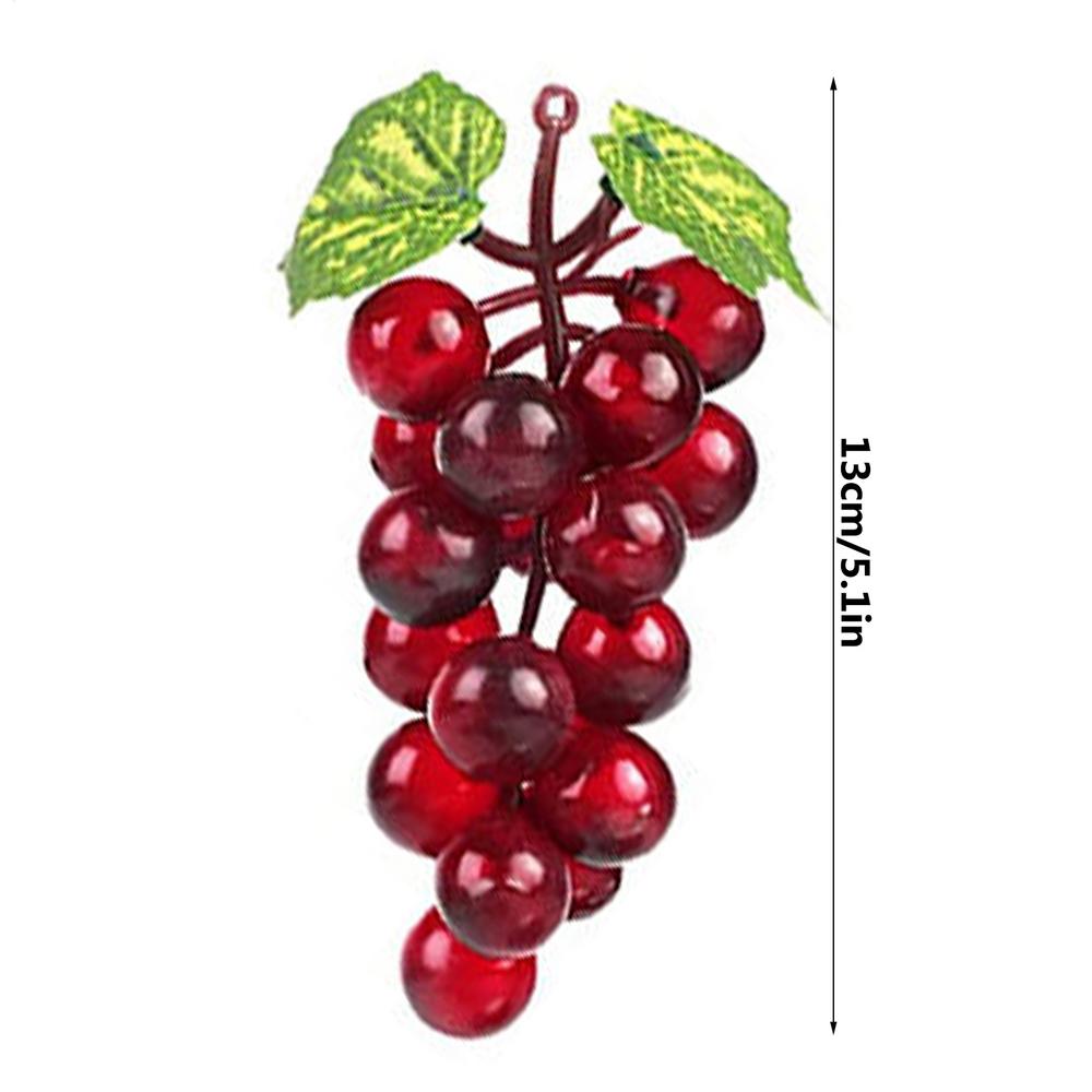 

13cm artificial grapes Cluster vintage wedding decor Fake Grape decorative fruit prop holiday party home decor red green black 18pcs світло-фіолетового кольору