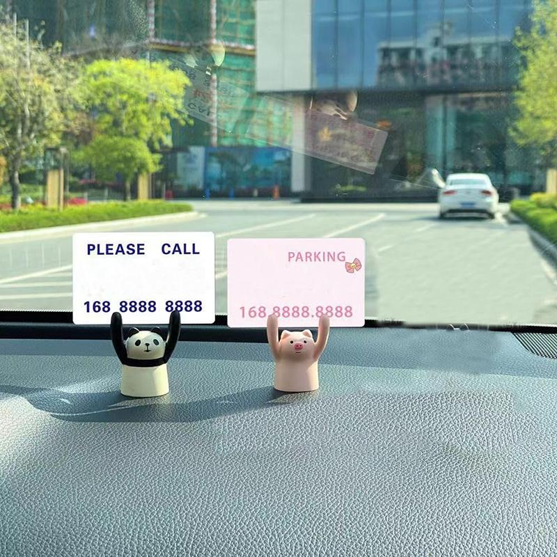 WTEMPO Cute Raising Hand Animal Photo Holders Desktop Message Note Memo Card Holders Resin Table Seat Number Card Clips Car Interior Decors