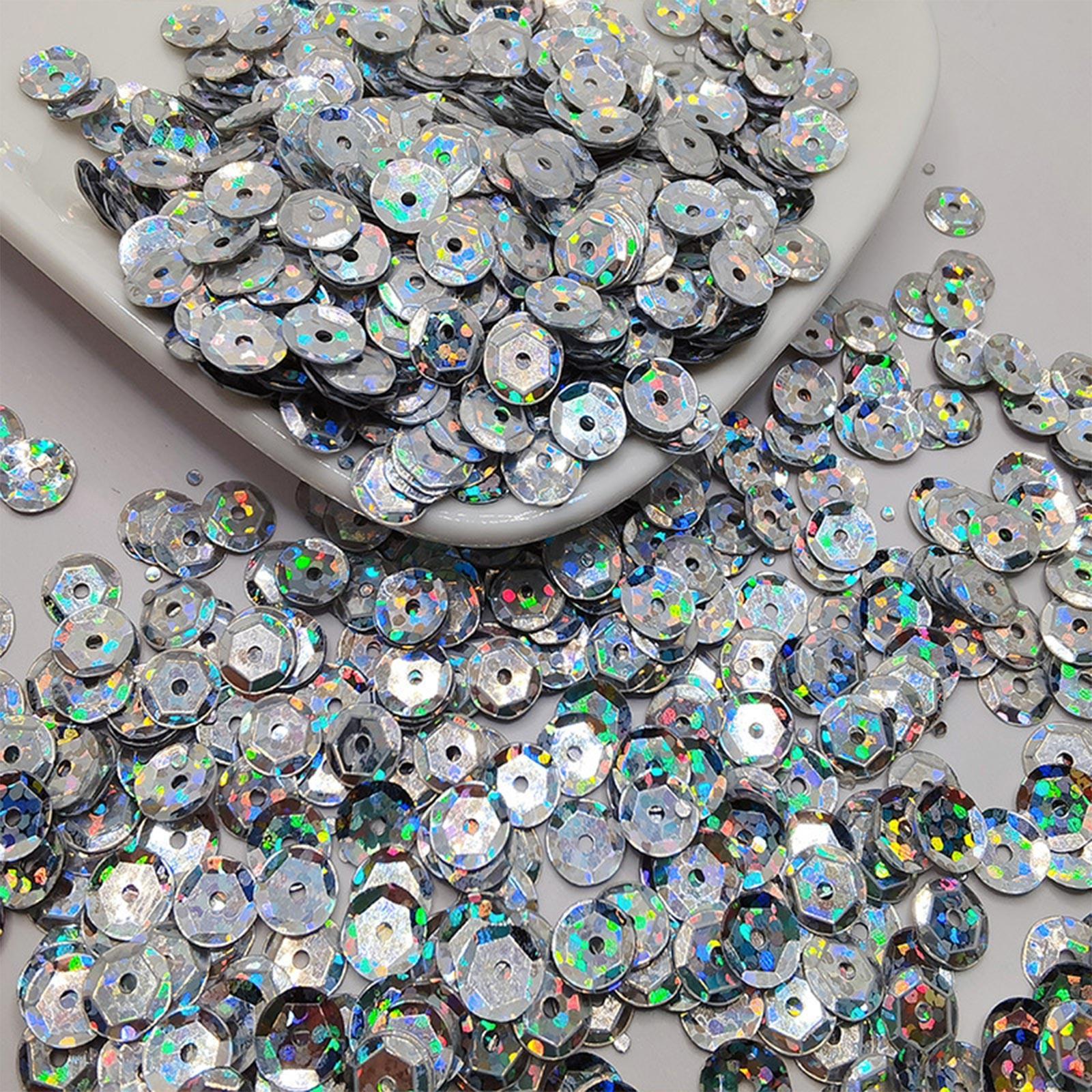 

10 г 4 мм 5 мм 6 мм 8 мм 10 мм чашка ПВХ блестки блестящие пайетки для одежды, шляпы, обуви. Дети DIY. Поделки ручной работы аксессуары One Size серебряный