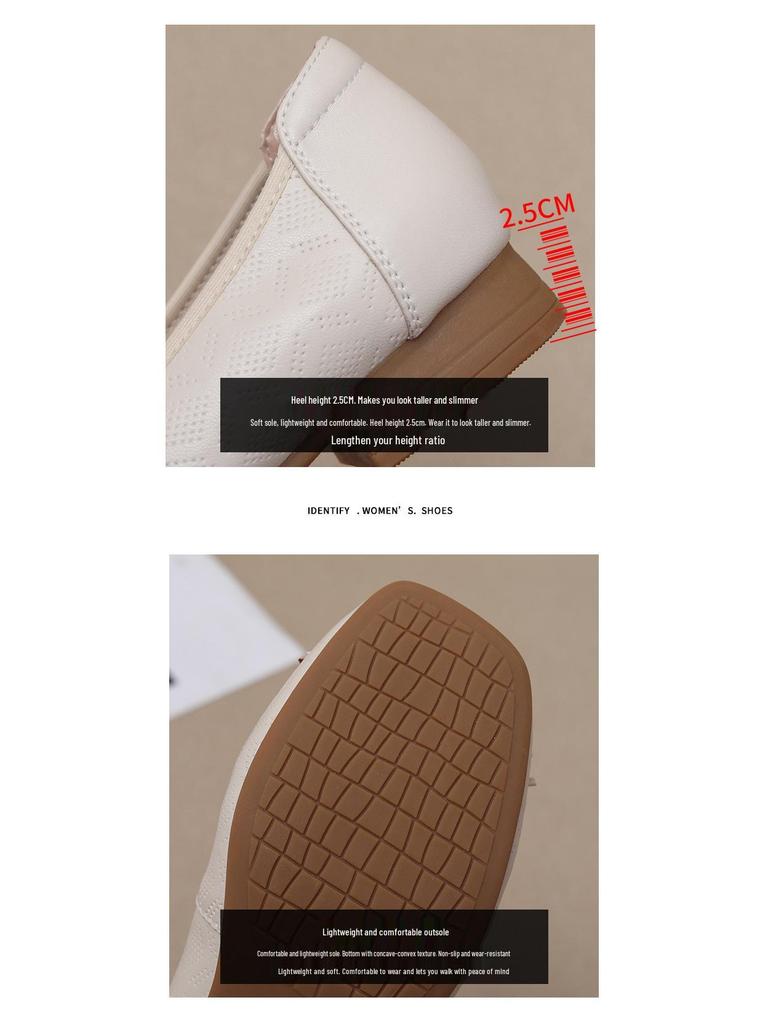 Dámske mokasíny z pravej kože s nízkym podpätkom, protišmykové - Mäkká podrážka a povrch pre pohodlie na jar a na jeseň