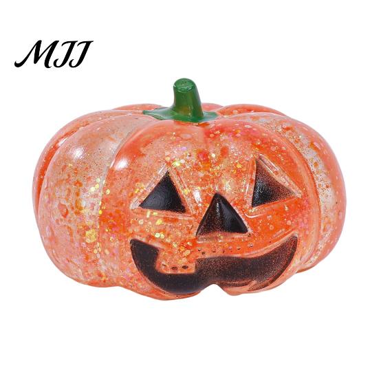 Small Stress Reliever 1/2/3Pcs Halloween Pumpkin Head Ball, Anxiety Relief Spooky Toy Toy, Stretchy Glitter Orange Sensory Squeeze Ball 1pc