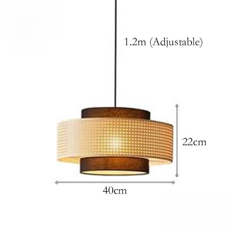 Vintage Japanese Style Pendant Light Living Room Decoration Woven Bamboo Chandelier Restaurant Kitchen LED Hanging Lamp