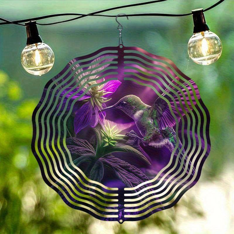 10 Inch Hanging Wind Spinner with 360 Degree Hook for Balcony Garden Decor Spring Summer Outdoor Decoration