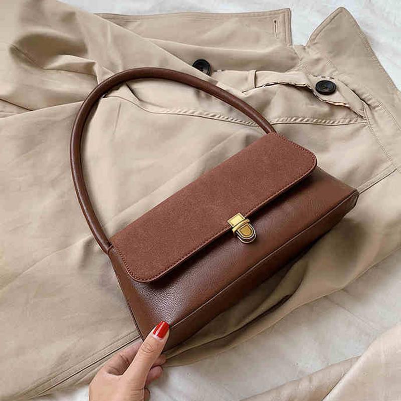 

Luxury Designer White Underarm Bag for Women French Versatile Single Shoulder Bags 2026 New Fashi Ladies Party Handbags (20cm<Max Length<30cm) коричневий