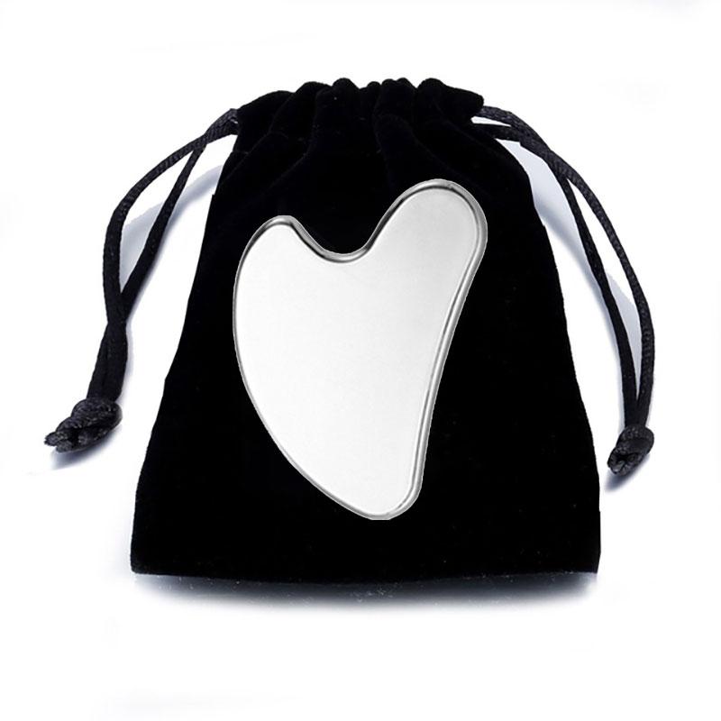 Stainless Steel Heart Shaped Scraping Plate Metal Scraping For Face Spa Guasha Board Body Back Facial Lift Skin Care Massage Too