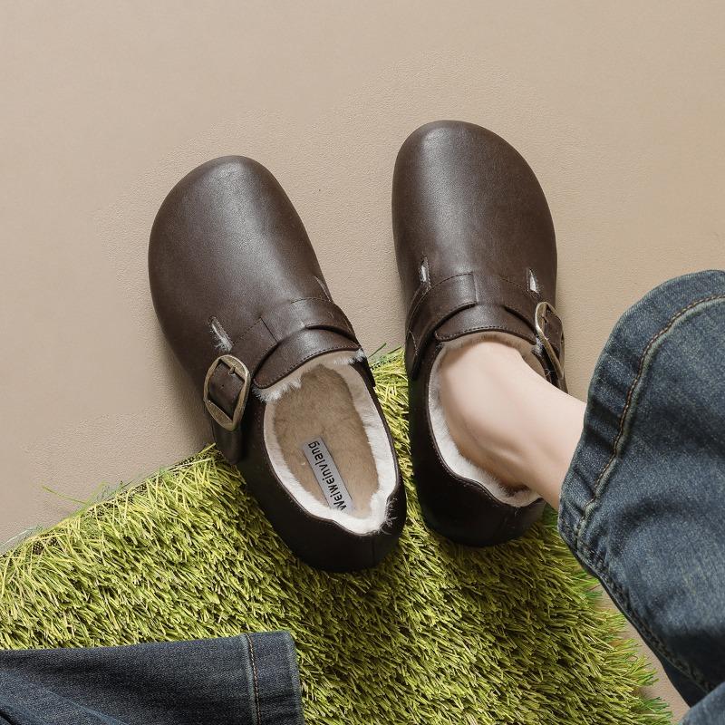 Women's Thick-soled, Retro, Insole Height-increasing and Warm Shoes with Fleece