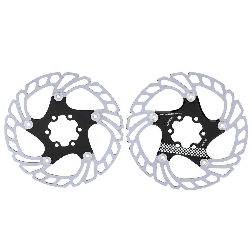 180mm Floating Disc Six Bolts Bicycle Mountain Bike Brake Disc Cycling Accessory(blacksilver )