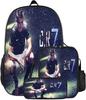 Zaino Stampa Stella del Calcio Tre Pezzi Zaino Scolastico per Bambini, Zaino per Studenti delle Scuole Primarie e Secondarie, Astuccio