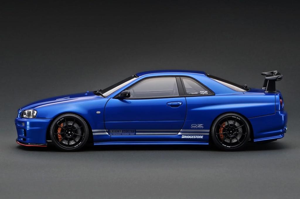 Ignition Model TOP SECRET Blue Metallic Finished Product IG3641 1/18 34GT-R (BNR34)