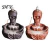 Traditional Craft Incense Burner Skeleton Burner, Backflow Waterfall Cone Holder, Gothic Skull Spooky Halloween Decor Stick Holder for Home