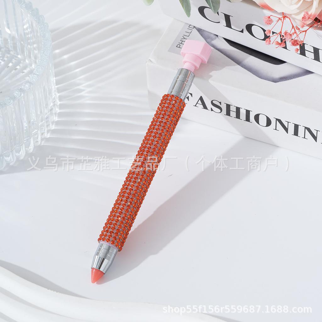 Diamond-encrusted nail art tools Double-head point pen wholesale Rotary push-pressing mud Sticky drill point pen Wave point drill pen