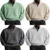 Minimalist Stand Collar Long Sleeve Mens Hoodie With Polyester Fabric For Casual Wear