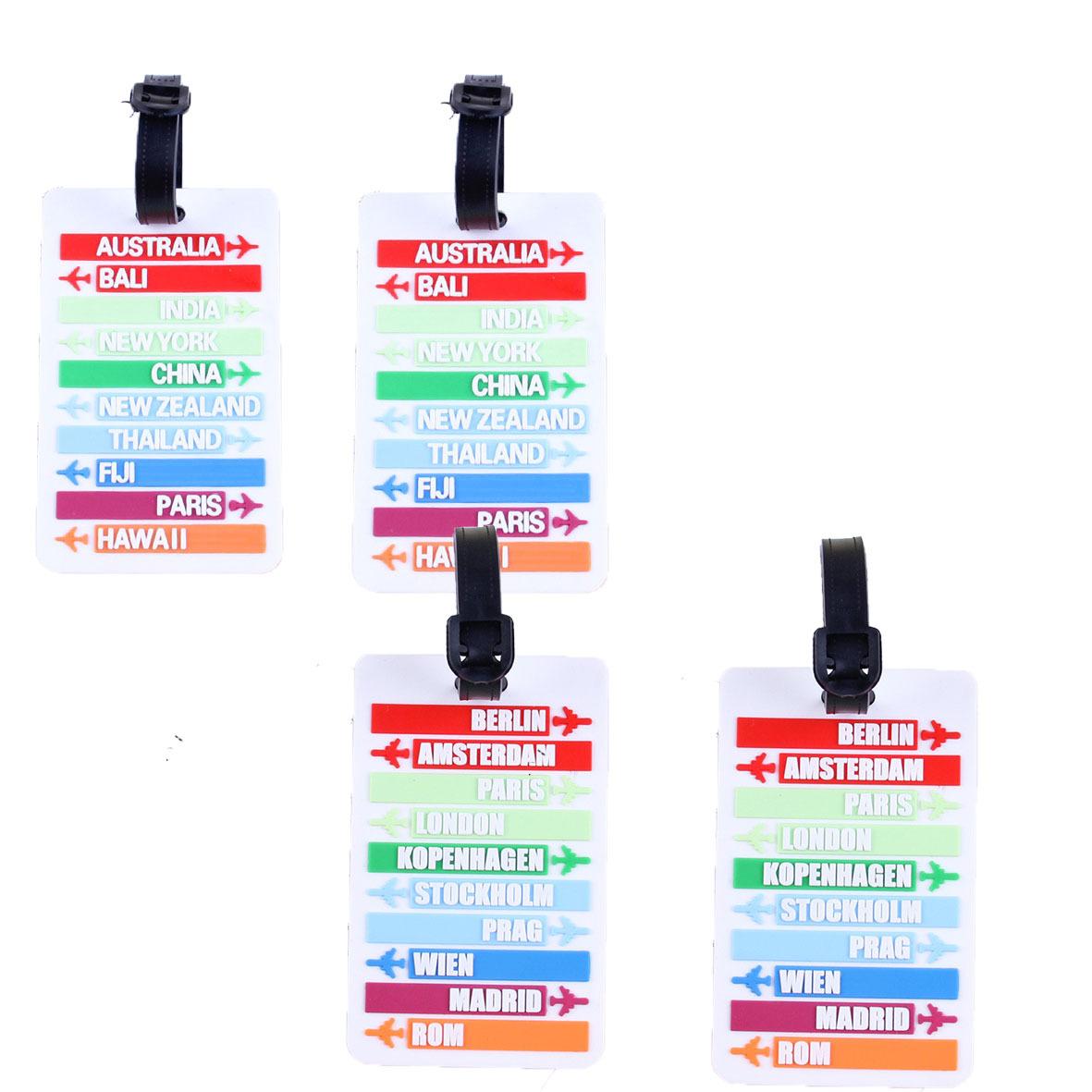 

4 шт. мультяшная буква багажная бирка идентификационная бирка багажная детская школьная карточка защитный чехол проверенное имя антипотеря маленькая подвеска 4pcs