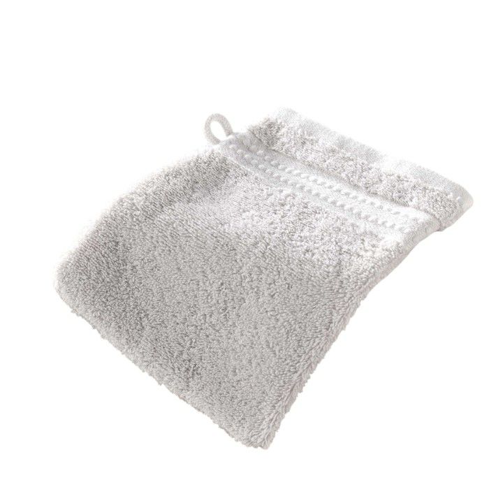 Gant De Toilette - Lot De 2 - 100% Coton - 15 X 21 Cm - Gris Galet