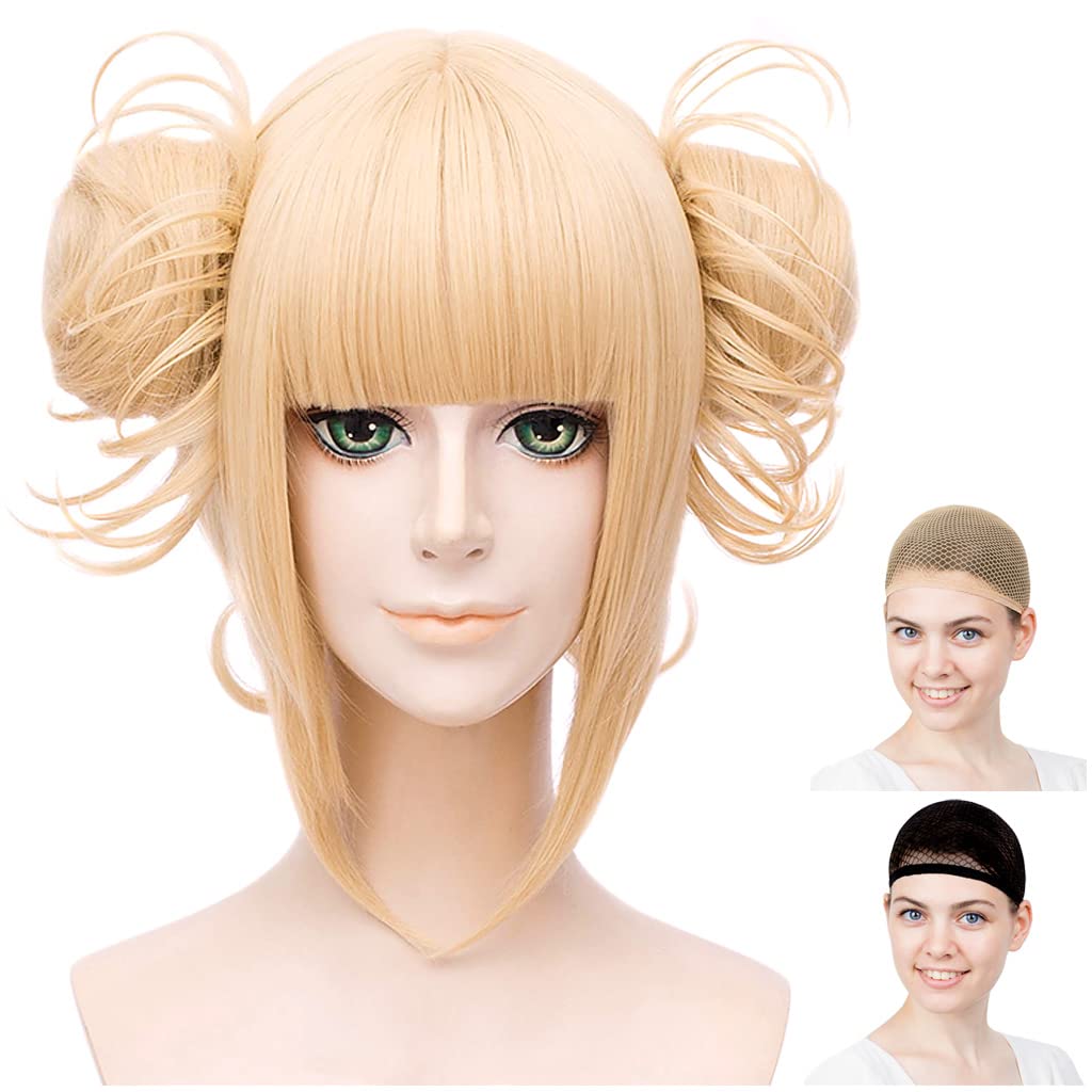 Парик Eden Cosplay Премиум Короткий Пучок с Прической Термостойкий Золотисто-Блонд WIG5464 Накладной золотой