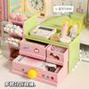 Aesthetic Multifunctional Divided Drawer Desktop Pen Holder Storage Organizer For Girls