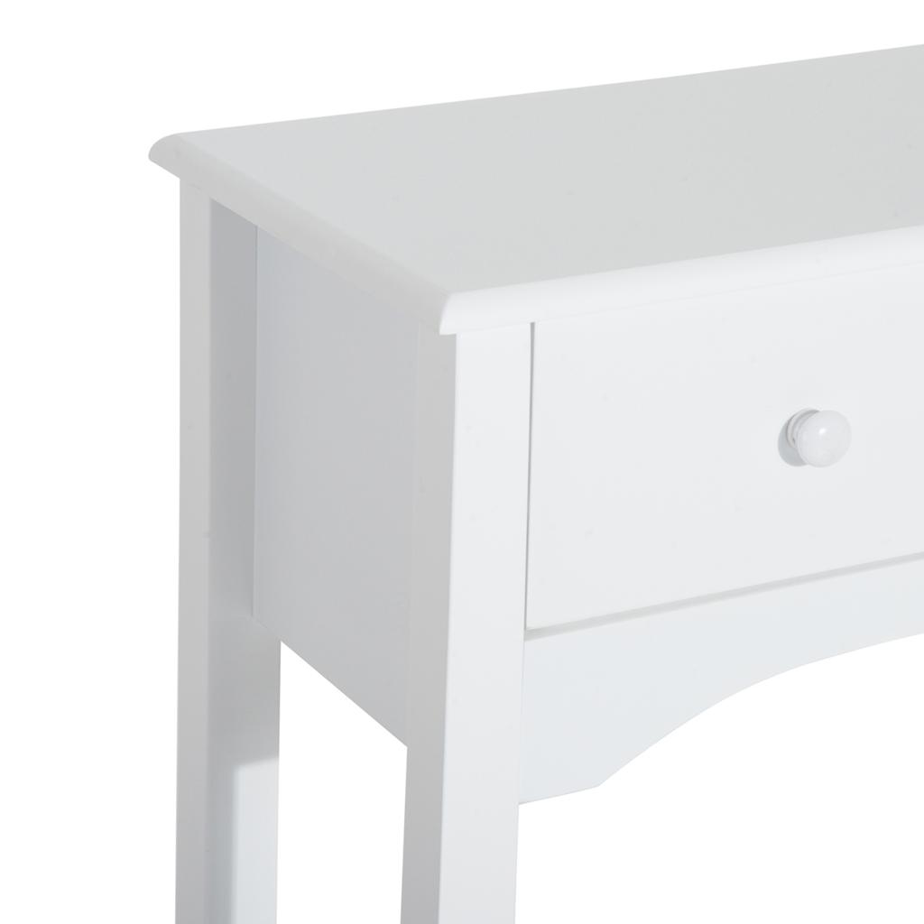 Wood Console Table Entrance Hallway Furniture With 3 Drawers For Living Room Corridor Load 45 Kg 100x32x85 Cm White