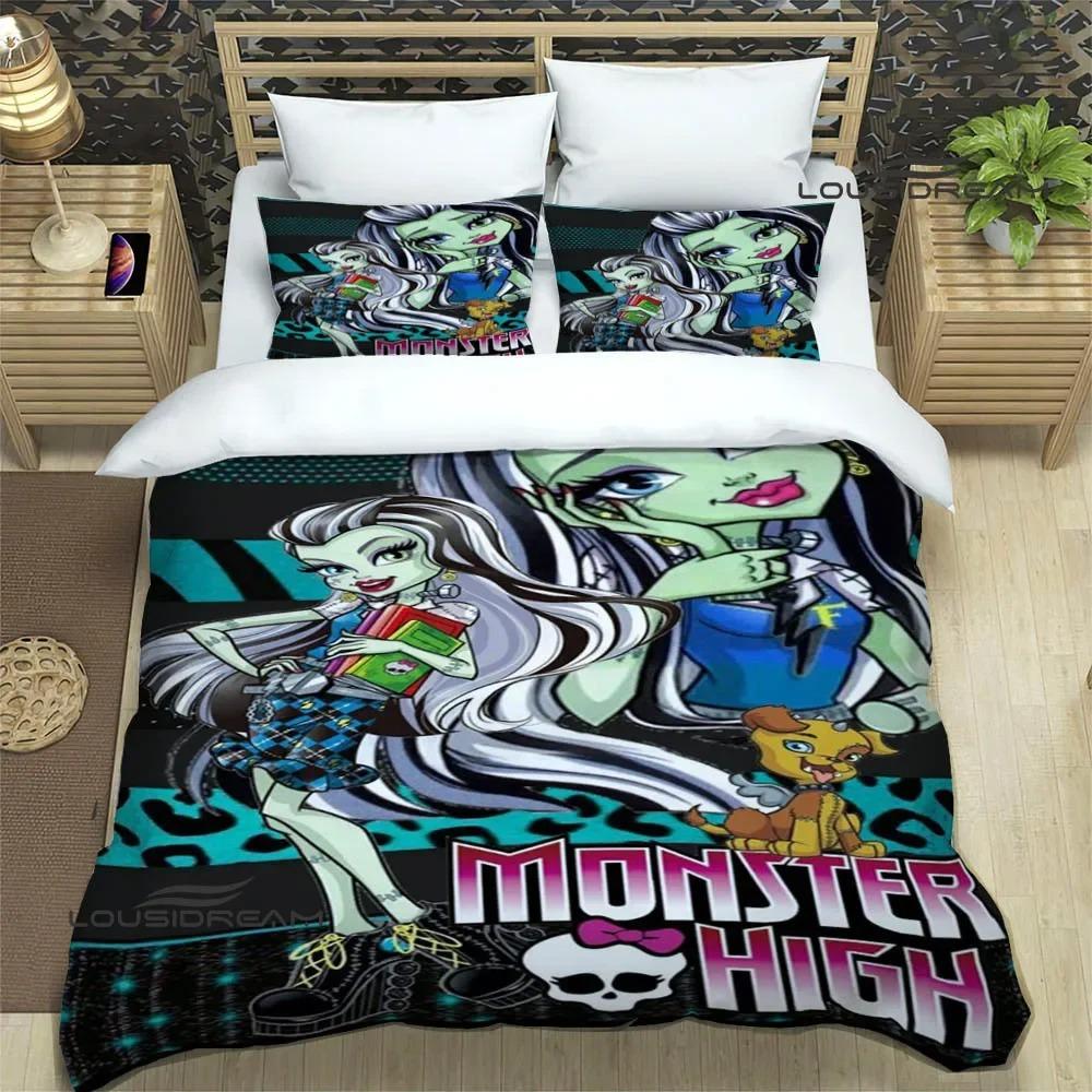 

Набори постільної білизни з принтом Monster High із мультфільмами. Вишукані набори речей. Підодіяльник. Підодіяльник. Комплект постільної білизни. Розкішний подарунок на день народження. US Twin 172x218cm