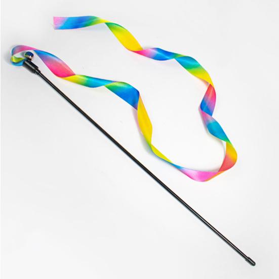 Bell Interactive Colorful Ribbon Cute Cat Toy Funny Rod Teaser Wand Cat Supplies