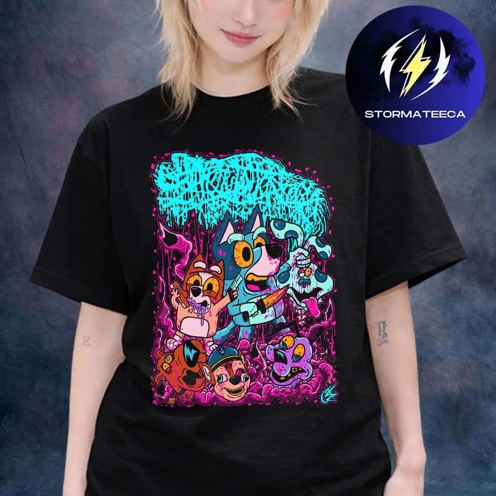 Sanguisugabogg Bluey Nightmare Art By Curly Unisex T-Shirt 3XL
