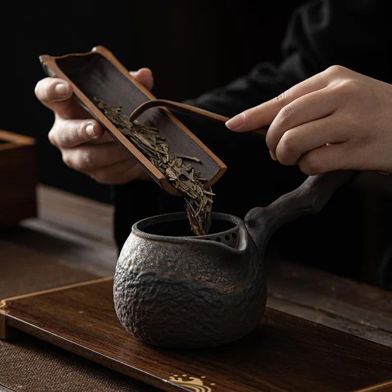 Getrocknetes Holz Seitenhenkel Teedose Teerückgewinnung Teedose Teegeschirr Zubehör Teeritual Teekochkrug Tee-Ei