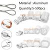5-500Pcs Aluminium Crimping Loop Sleeve, Aluminum Ferrules Cable Crimp Sleeves for Wire Rope Stopper, Sturdy  Accessories