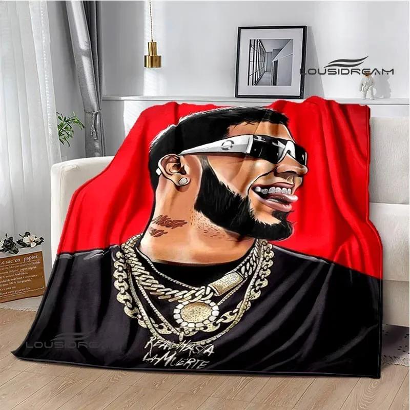 Rapper Anuel AA printed blankets Picnic blanket Flannel Warm blanket Soft Cozy Blanket Travel Blankets bed linings Birthday Gift