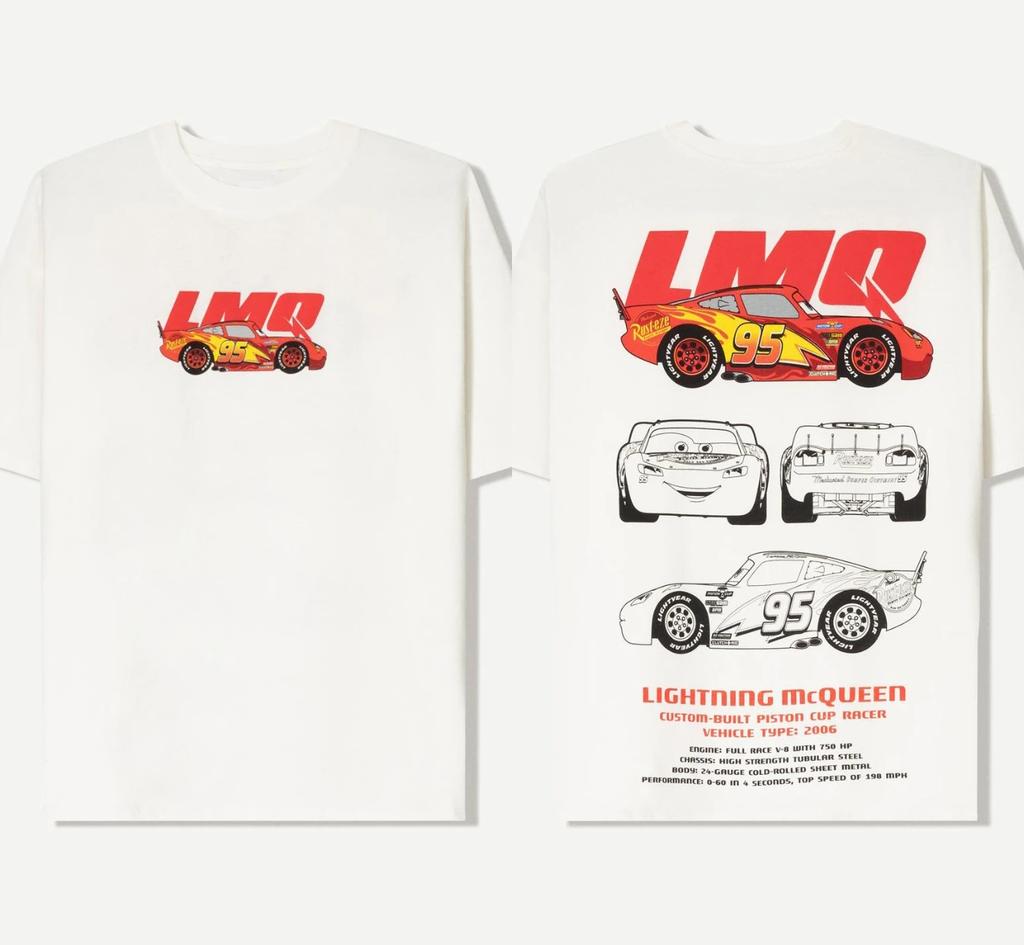 Pixar Cars Lightning McQueen Print Tshirt Unisexs Womens Oversized Short Sleeve Cotton Tshirt FeUnisex Unisex Clothing Tees