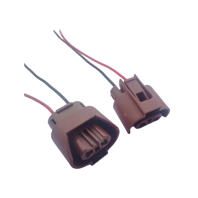 2pcs Headlight Socket Plug Bakelite Connector HIR2 Wiring Connector Plug Adapter 9006 9012 HB4 9005 Bulb Replacement