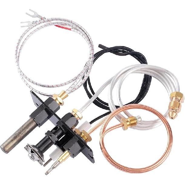 10002264 Газовоздушная горелка запальника, SRV10002264 Газовая 3-ходовая горелка запальника с термопарой, термоэлементом, комплекты для замены, совместимые с Majestic, Temco, Natural Gas (NG)