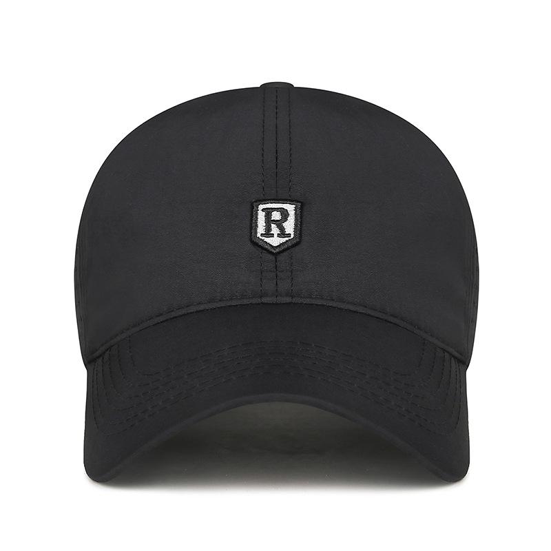 Bestickte R Buchstabe Perforierte Baseballkappe, Leicht, Atmungsaktiv und Vielseitig, Radfahren Outdoor Sonnenhut