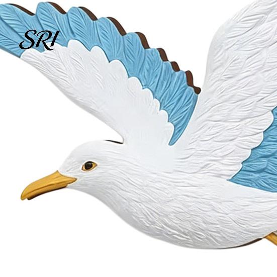 Coastal Living Room Decor 3 Pcs Wood Seagull Beach Wall Art Nautical Theme Flying Sea Soft Delicate Line Artwork Birds Sculpture Lake House
