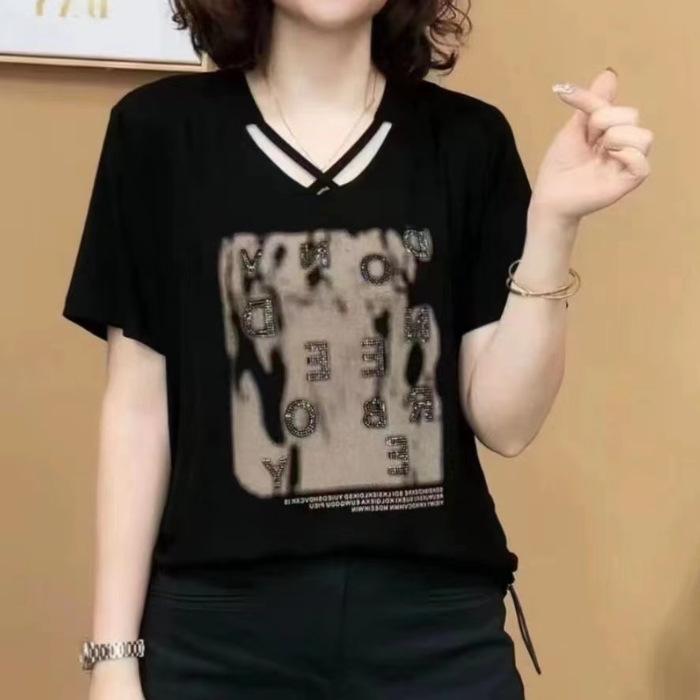 

Футболка с короткими рукавами, женская, летняя, новый стиль, уменьшающая возраст, утягивающая, универсальная, с надписью «Гладильная» 2XL