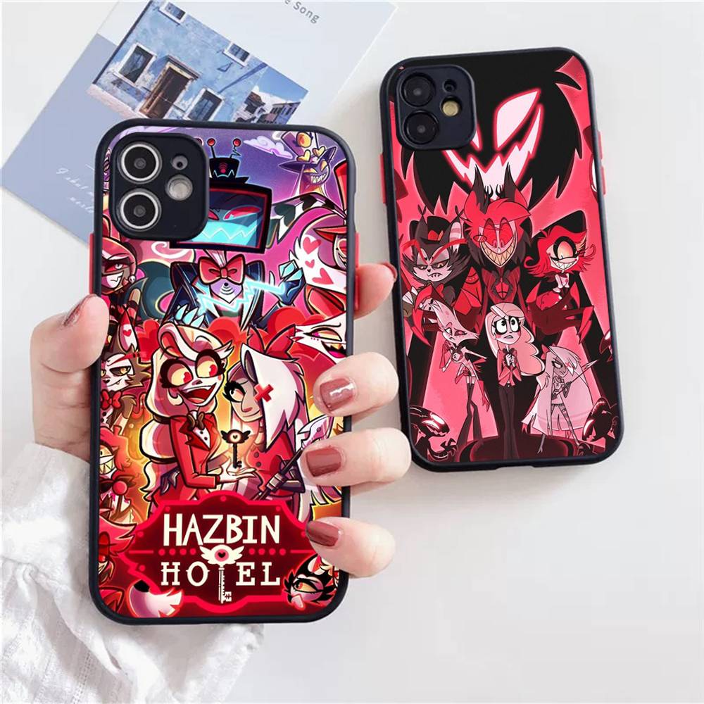 H-Hazbin Hotel Matte Cover Phone Case For iPhone 16 15 14 11 12 13 Mini Pro Max X XR XS shockproof