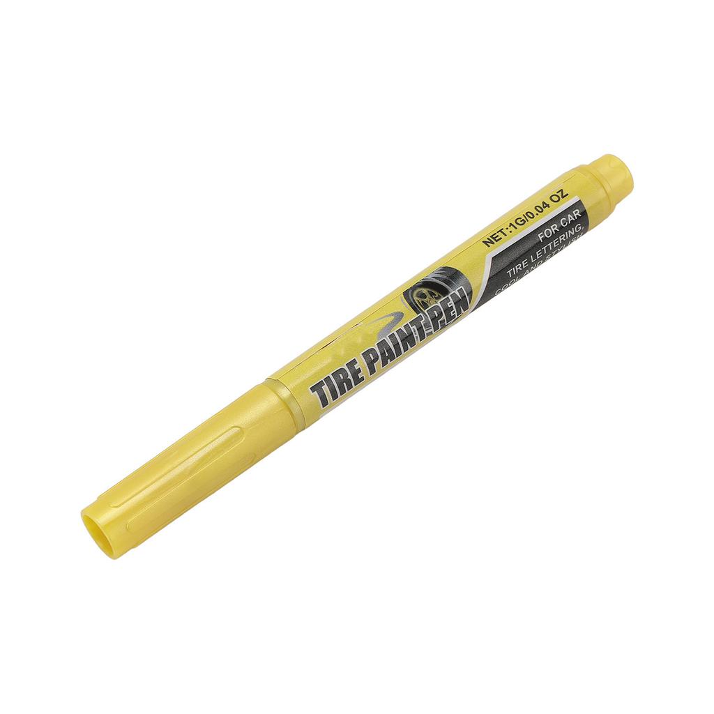 6 Pcs 1g Yellow Tire Paint Pen Water Proof Tire Art Marker for Automotive Vehicle