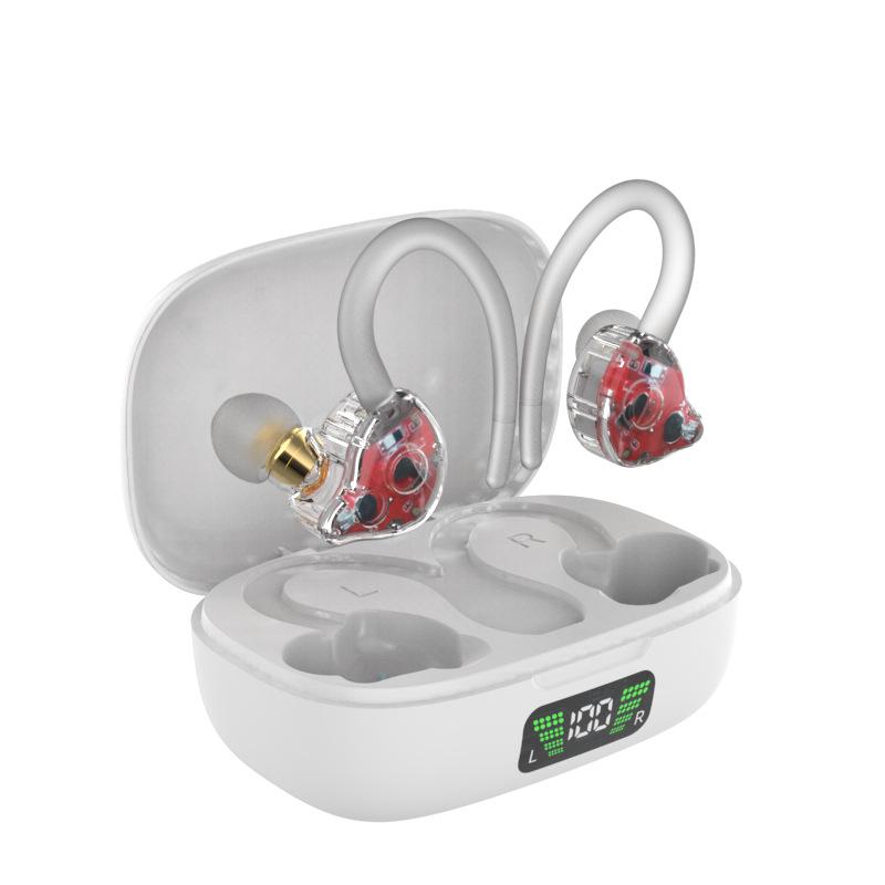 72 Sports TWS Noise-Cancelling Bluetooth Earbuds with Smart Touch, Digital Display, and Earhook Design