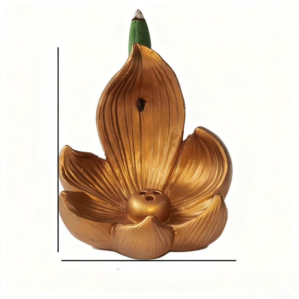 1Pc Lotus Seat Backflow Incense Resin Craft Diffuser Multifunctional Home Decor Suitable for Yoga and Meditation Send
