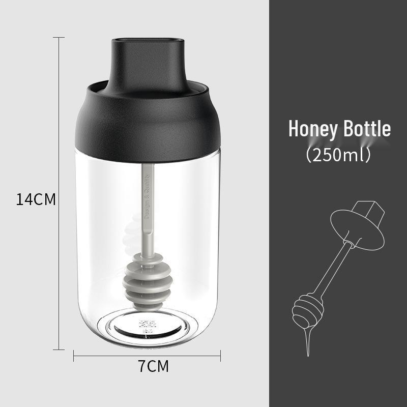 Moisture-Proof Glass Seasoning Bottle Set with Spoon Lid and Oil Brush