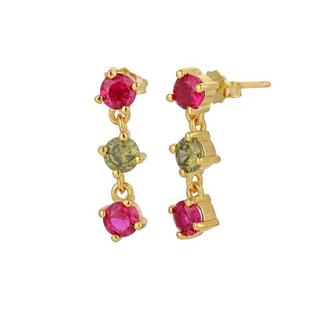 ANENJERY цветные серьги-капли с кубическим цирконием для женщин, золотые, серебряные серьги Pendientes, свадебные украшения, оптовая продажа