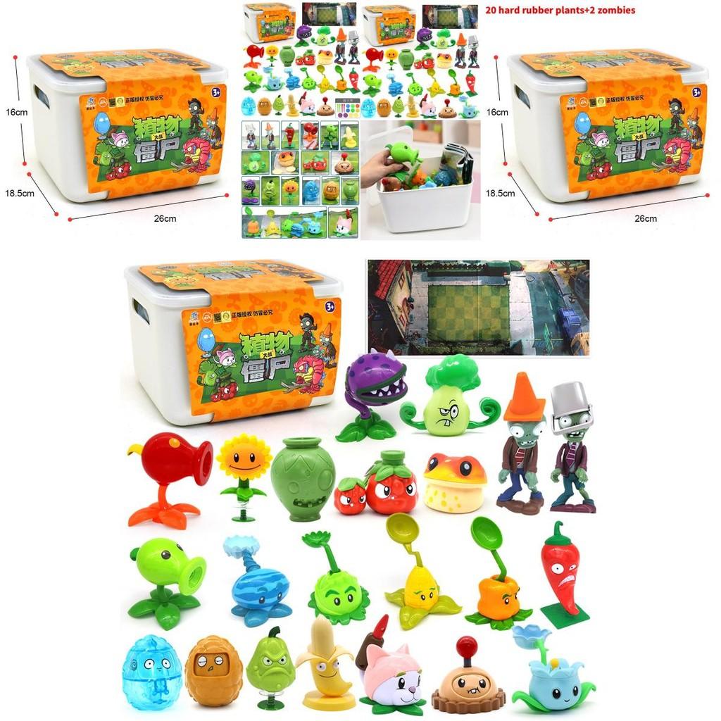Plants Vs Zombies Childrens Toy Set With Storage Box 22 Pieces For Creative Play And Gift