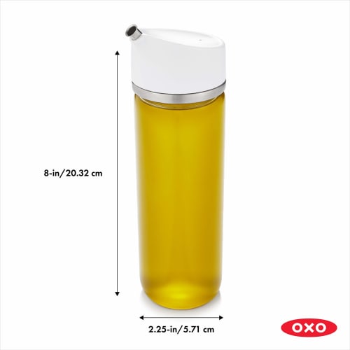 OXO Easy-Pour, Drip-Free Oil & Vinegar Dispenser Set, Tilt-Adjustable, Clear