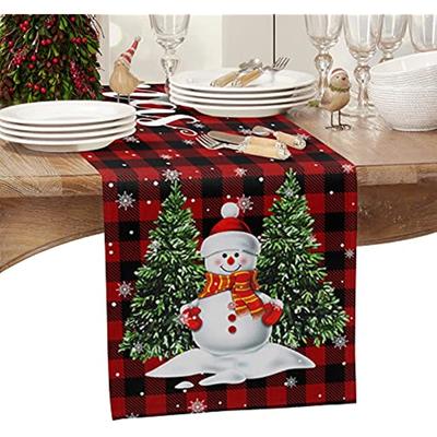 Chemin de Table de noël bonhomme de neige arbre de noël imprimable chemin de Table commode vacances chemin de Table décorations de dîner à la maison