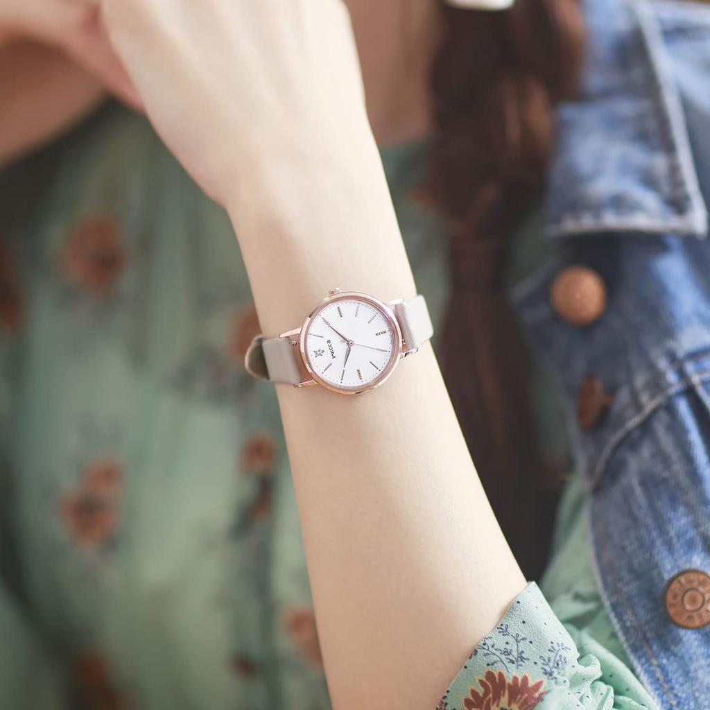 CITIZEN Wicca Solar Tech Watch Leather Water Diamond Citizen Gift Solar (Beige, Strap, Resistant, Women's) KP5-166-10 #Heart-Pounding