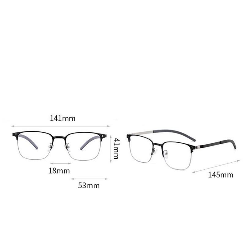 Anti Blue Rays Square Nearsighted Glasses Men Metal Computer Student Shortsighted Eyeglasses Prescription 0 -0.5 -0.75 To -6.0