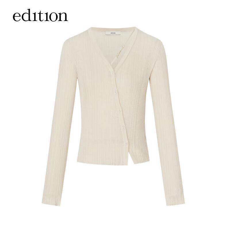 Edition Women's Detachable Ribbon Silk Wool Knitted Cardigan